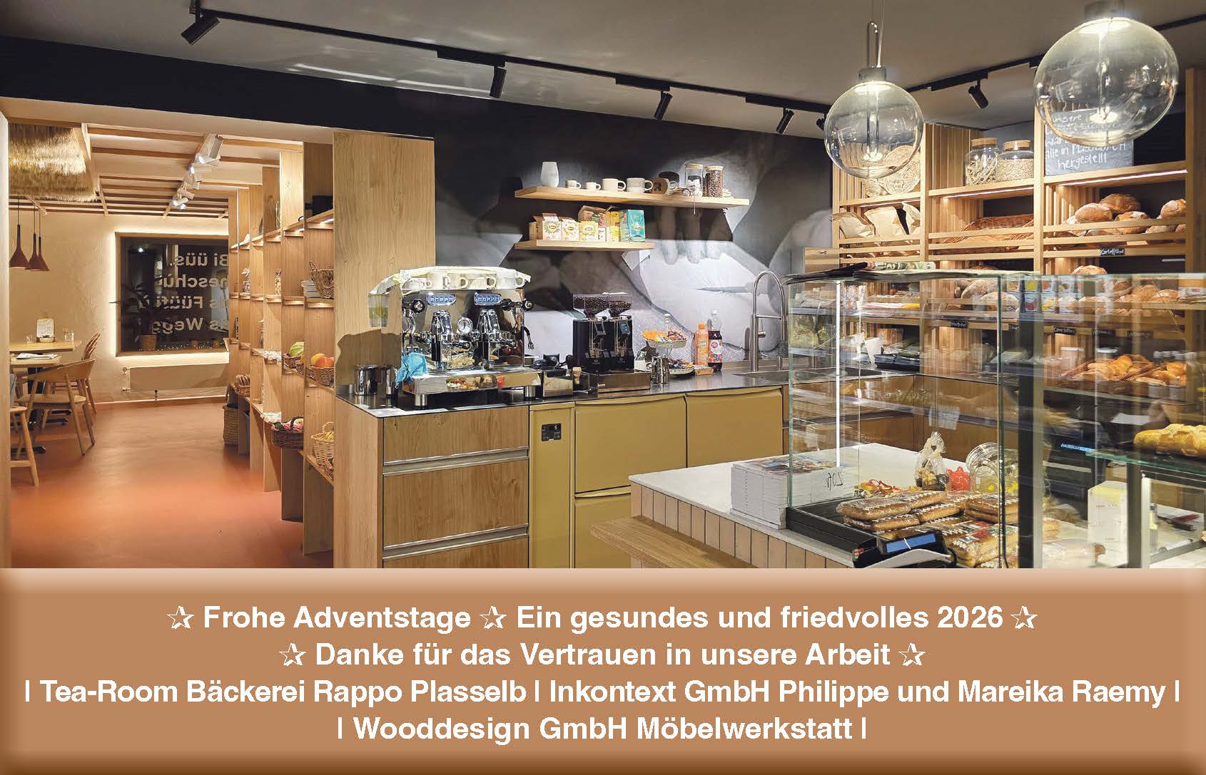 Inserat Weihnachten 2025 Wooddesign GmbH Echo